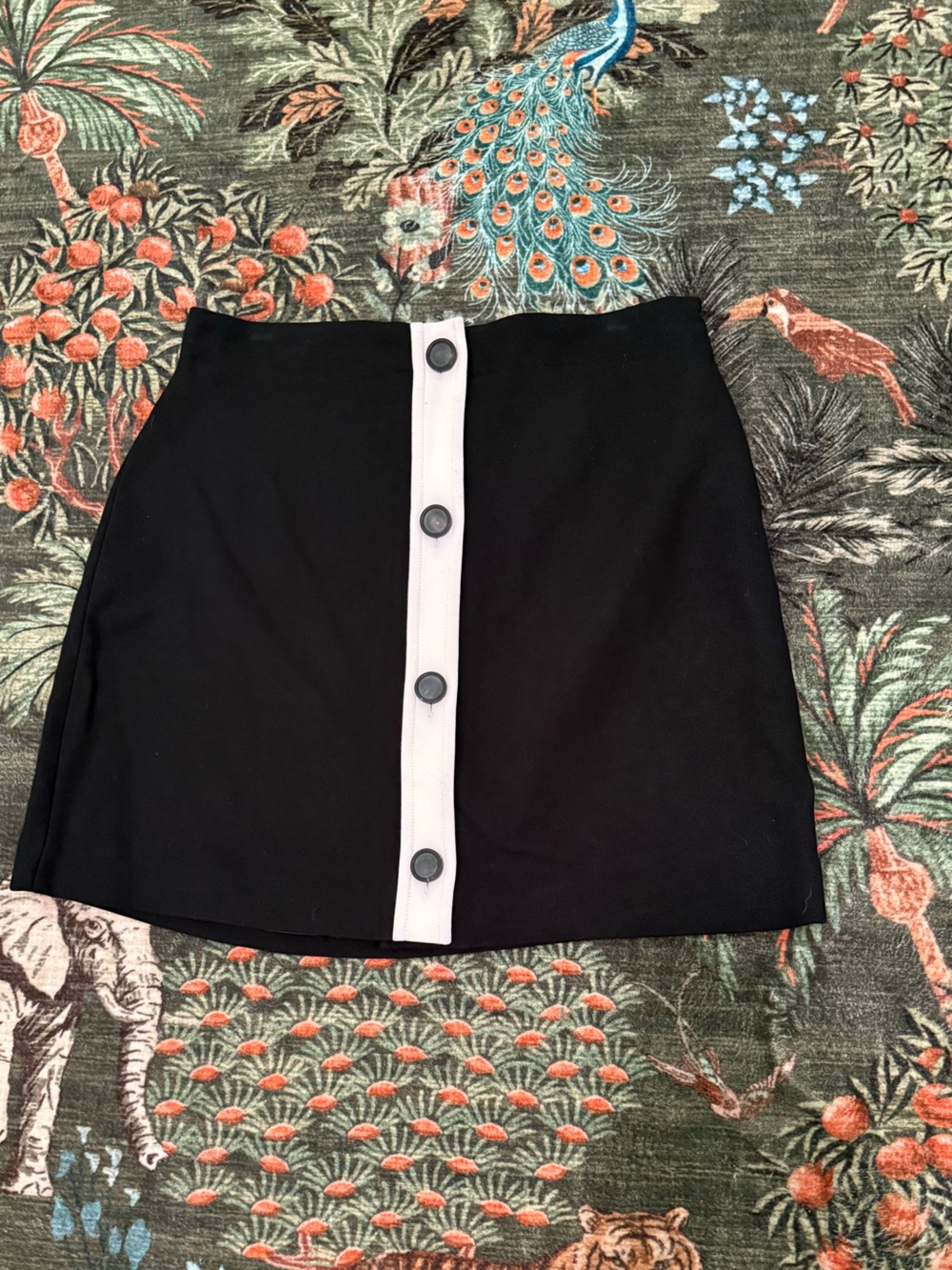 Kate spade Black Mini Skirt with White Button Trim